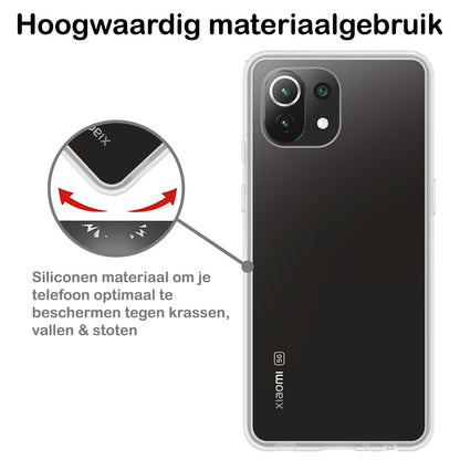 Xiaomi Mi 11 Hoesje Siliconen Backcover Lichtgewicht - Transparant