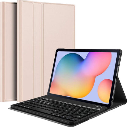 Samsung Galaxy Tab S6 Lite Hoesje Toetsenbord Case Kunstleer - Goud