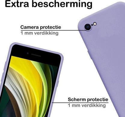iPhone 8 Hoesje Siliconen Backcover Lichtgewicht - Lila