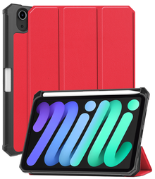 iPad Mini 7 Trifold Bookcase Hoes met Penhouder voor Apple Pen - Rood