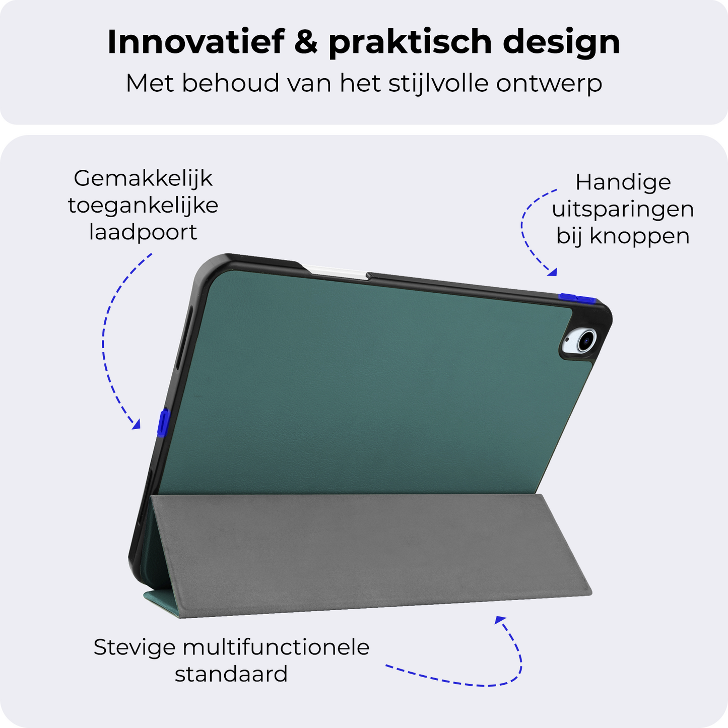 iPad Air 2024 (13 inch) Hoesje Book Case Met Apple Pencil Uitsparing - Donkergroen