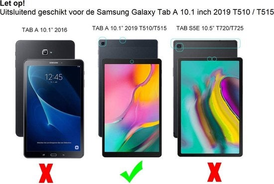 Samsung Galaxy Tab A 10.1 2019 Hoesje 360ðð Draaibare Book Case Kunstleer - Groen