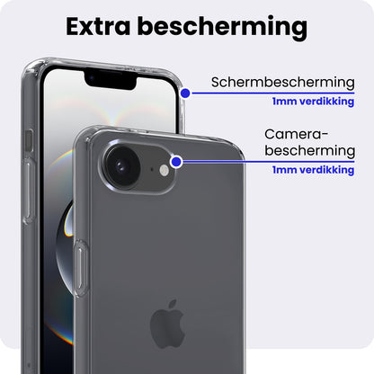 iPhone 16e Hoesje Siliconen Backcover Lichtgewicht - Transparant