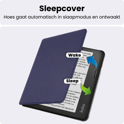Kobo Libra 2 Bookcase Hoes Shockabsorberend - Donkerblauw