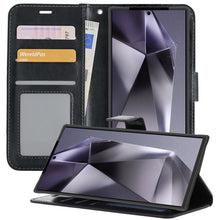 Samsung S24 Ultra Hoesje Bookcase Cover met Kaarthouder - Zwart