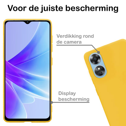 OPPO A17 Hoesje Siliconen - Geel