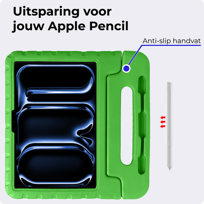 iPad Pro 2024 (11 inch) Kinderhoes Shockabsorberend Foam - Groen