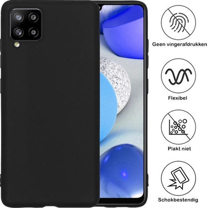 Samsung A42 Hoesje Siliconen Backcover Lichtgewicht - Zwart