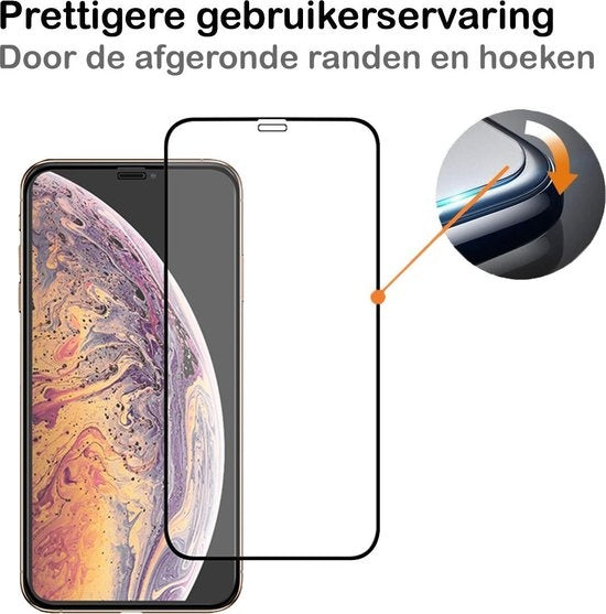 iPhone Xs Max Screenprotector Full Cover Tempered Glass