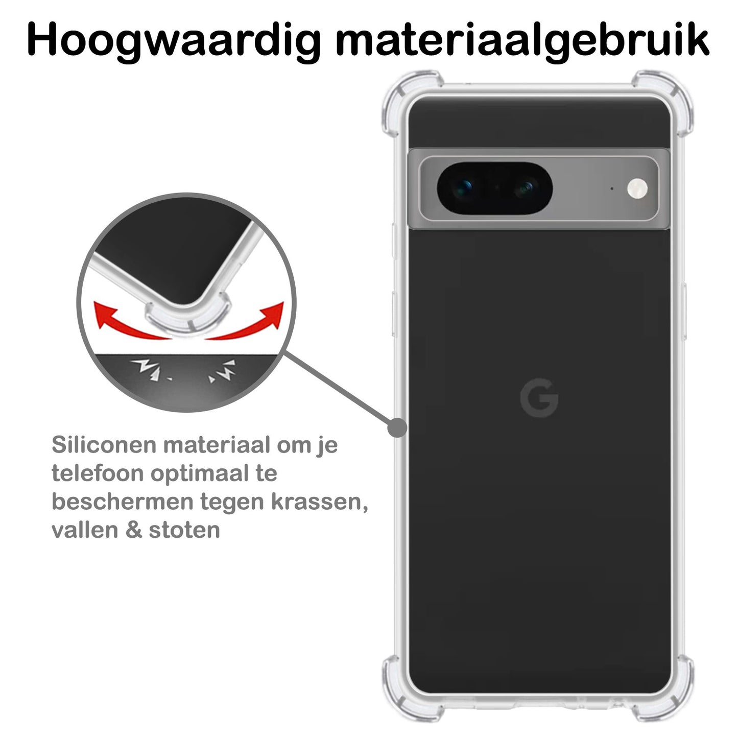 Google Pixel 7 Hoesje Shock Proof Siliconen - Transparant