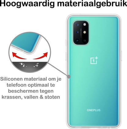 OnePlus 8T Hoesje Siliconen Backcover Lichtgewicht - Transparant