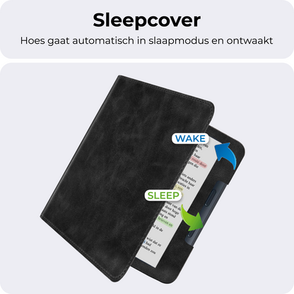 Kobo Libra Colour Leren Bookcase Hoes - Zwart