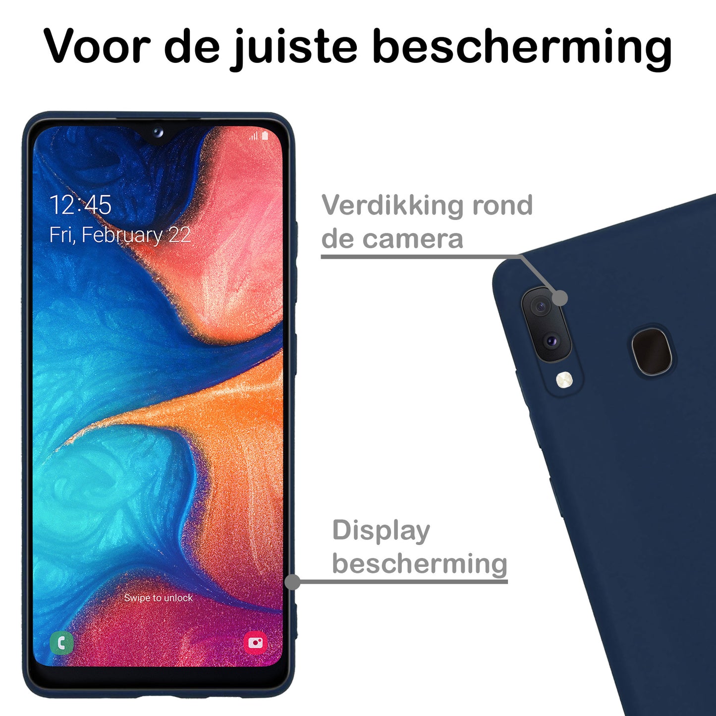 Samsung A20e Hoesje Siliconen - Donkerblauw