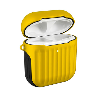 AirPods 1 Hoesje Siliconen met Ribbels Shockbestendig - Geel