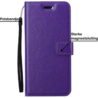 OPPO A17 Hoesje Book Case Kunstleer - Paars