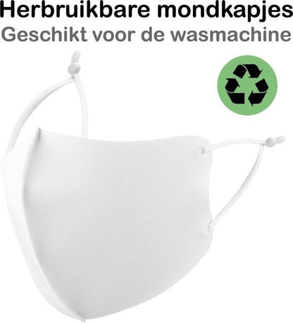 Mondkapje Wasbaar Verstelbaar Wit Mondmasker Wasbaar Mondkapje Verstelbare Wasbare Mondkapjes Niet Medisch Elastisch Universeel