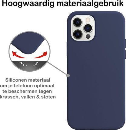 iPhone 12 Pro Max Hoesje Siliconen Backcover Lichtgewicht - Donkerblauw