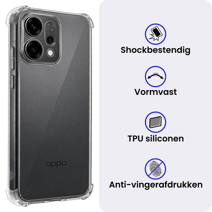 OPPO Reno 14 Hoesje Shockproof Backcover Siliconen - Transparant