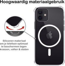 iPhone 12 Hoesje Geschikt voor Magsafe Backcover Shockproof - Transparant