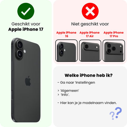 iPhone 17 Hoesje Met Telefoonkoord en Pasjeshouder Siliconen - Felblauw