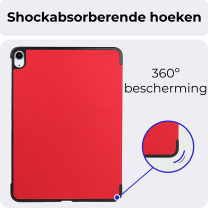 iPad Air 2024 (13 inch) Hoesje Book Case Met Apple Pencil Uitsparing - Rood