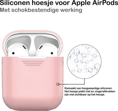 AirPods 2 Hoesje Siliconen met Clip - Lichtroze