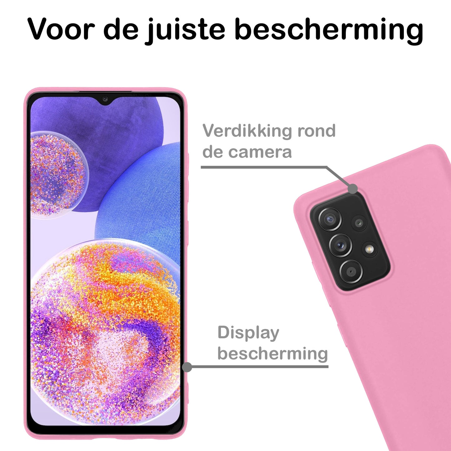 Samsung A23 Hoesje Siliconen - Lichtroze