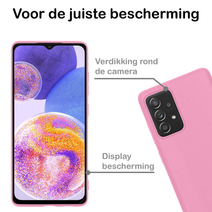 Samsung A23 Hoesje Siliconen - Lichtroze