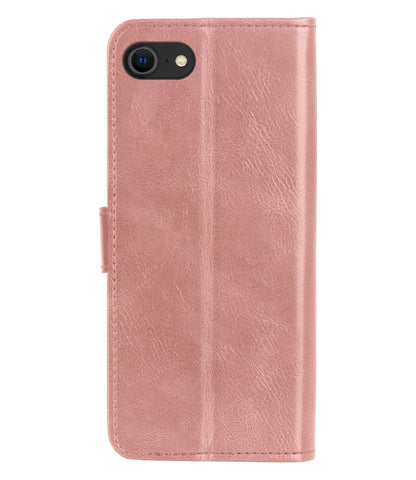 iPhone SE 2022 Hoesje Bookcase Cover met Kaarthouder - Rosé goud