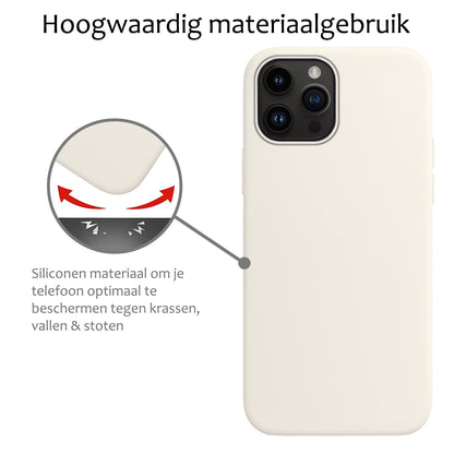 iPhone 15 Pro Hoesje Siliconen - Wit