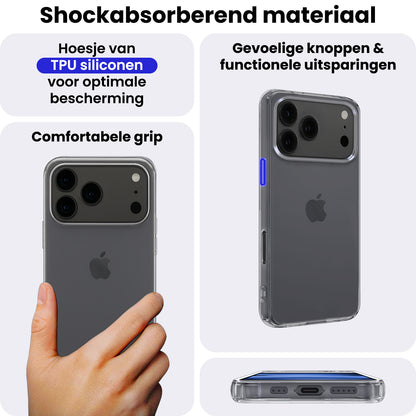 iPhone 17 Pro Hoesje Siliconen Backcover Lichtgewicht - Transparant