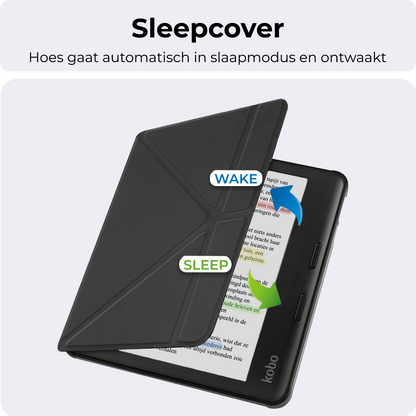 Kobo Libra Colour Trifold Bookcase Hoes - Zwart
