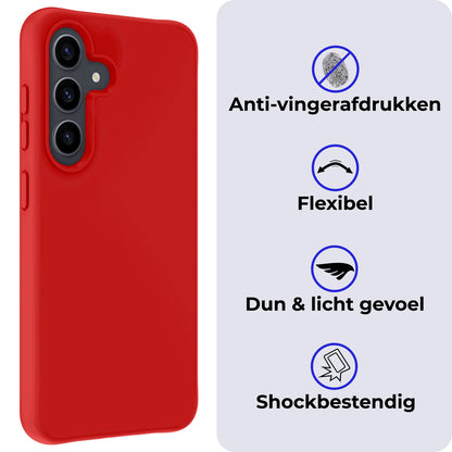Samsung A55 Hoesje Siliconen Backcover Lichtgewicht - Rood