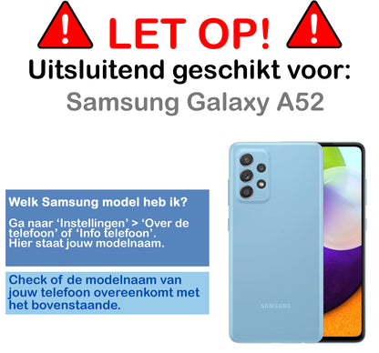 Samsung A52/A52s 5G Hoesje Book Case Kunstleer - Donkerblauw