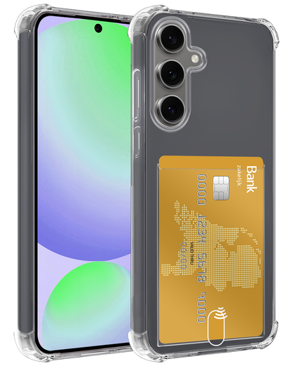 Samsung S24 FE Hoesje Kaarthouder Backcover Shockproof - Transparant