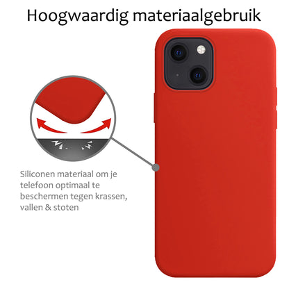 iPhone 15 Plus Hoesje Siliconen Backcover Lichtgewicht - Rood