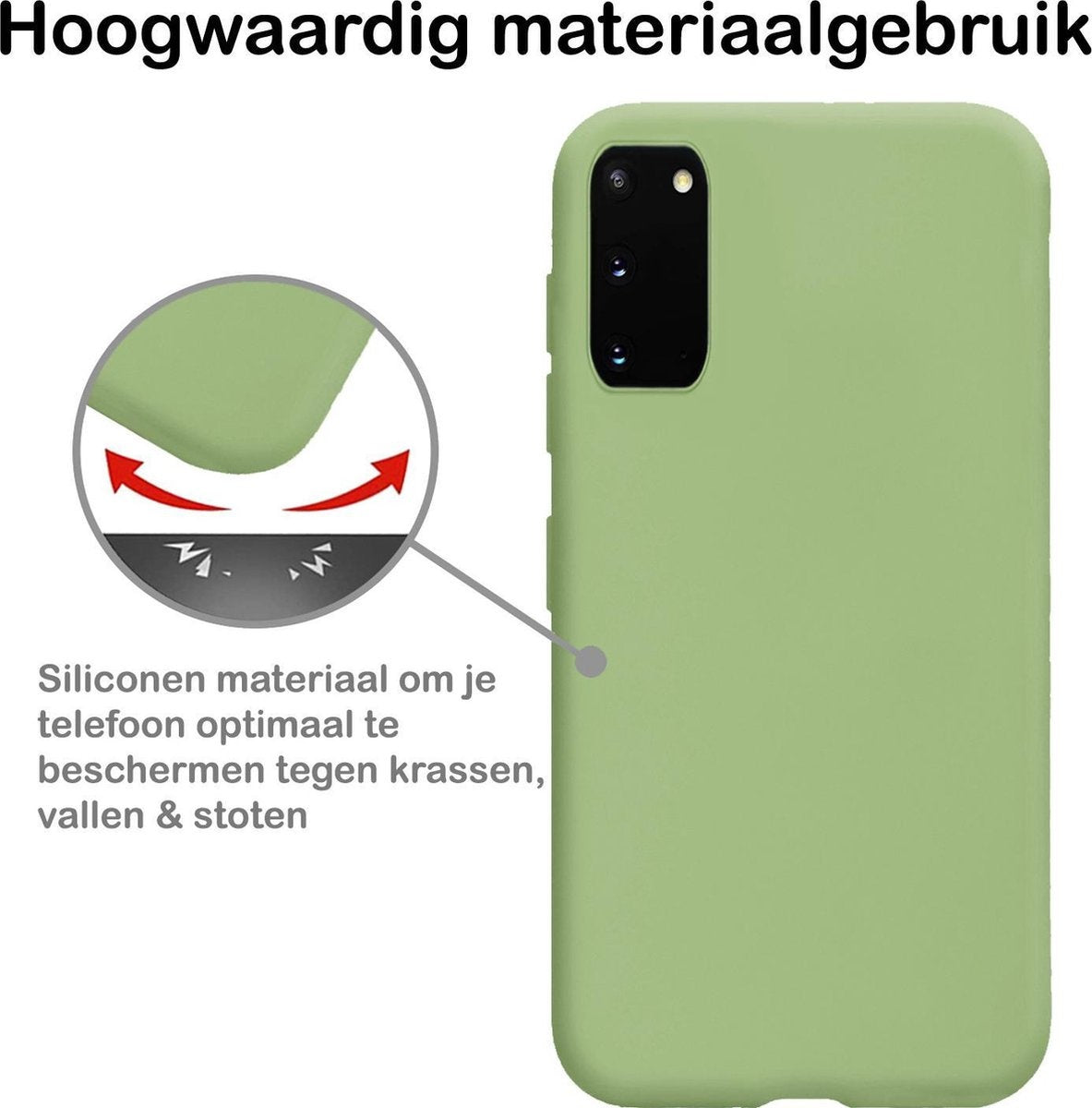 Samsung S20 Hoesje Siliconen - Groen