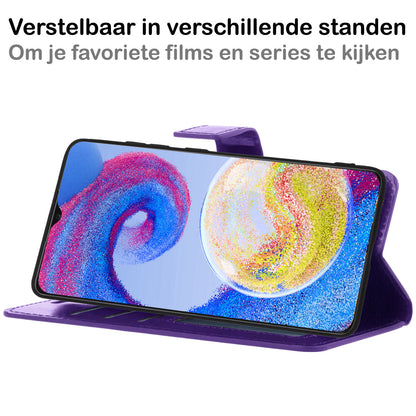 Samsung A04s Hoesje Bookcase Cover met Kaarthouder - Paars