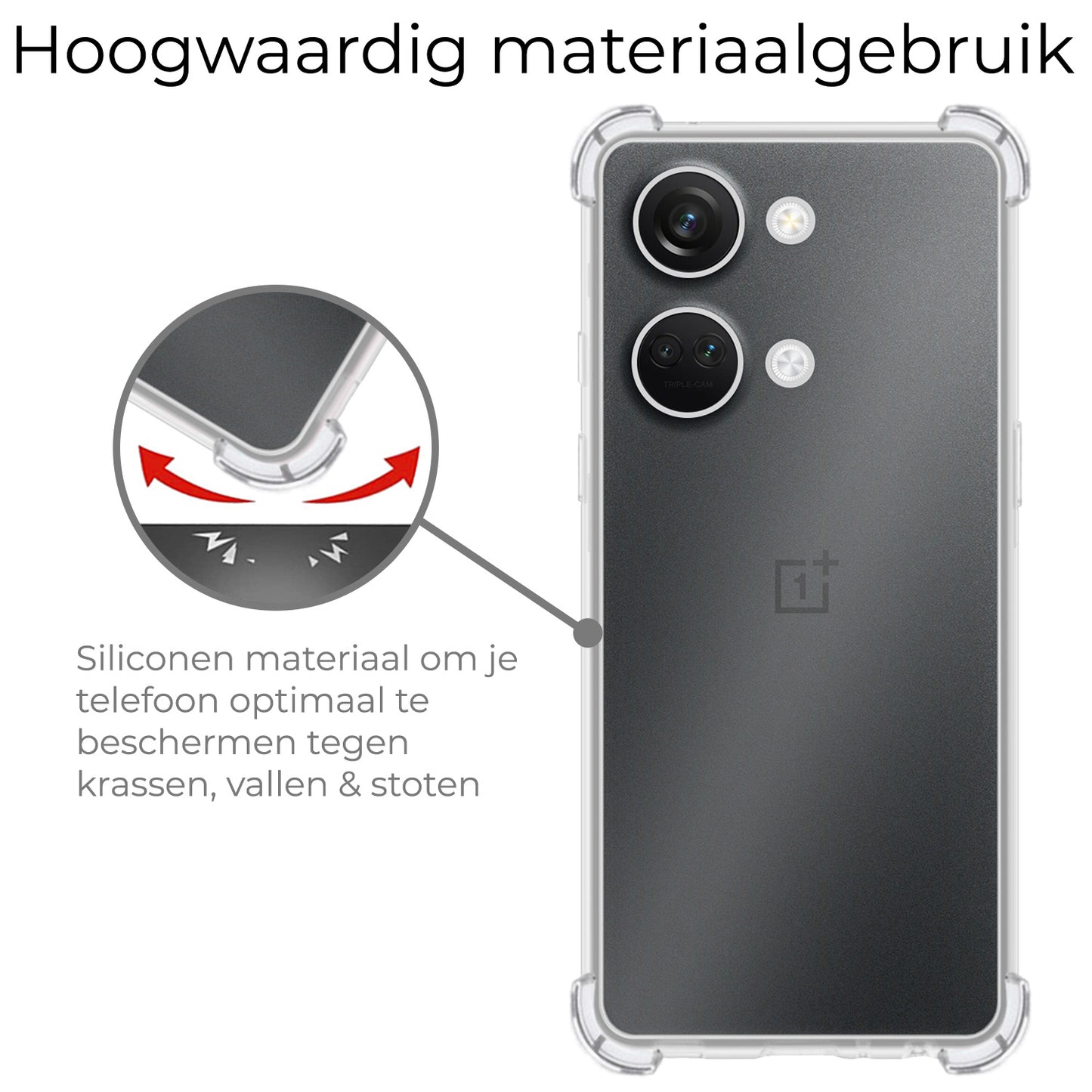 OnePlus Nord 3 Hoesje Shock Proof Siliconen - Transparant