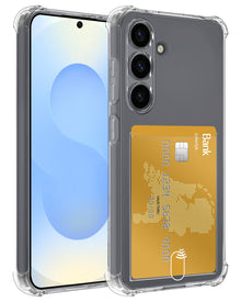 Samsung S25 Plus Hoesje Kaarthouder Backcover Shockproof - Transparant