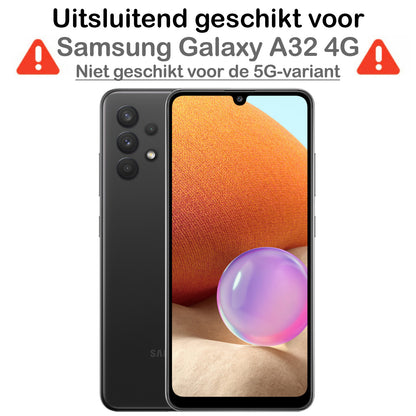 Samsung A32 4G Hoesje met Pasjeshouder Siliconen - Transparant