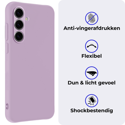 Samsung S24 FE Hoesje Siliconen Backcover Lichtgewicht - Lila