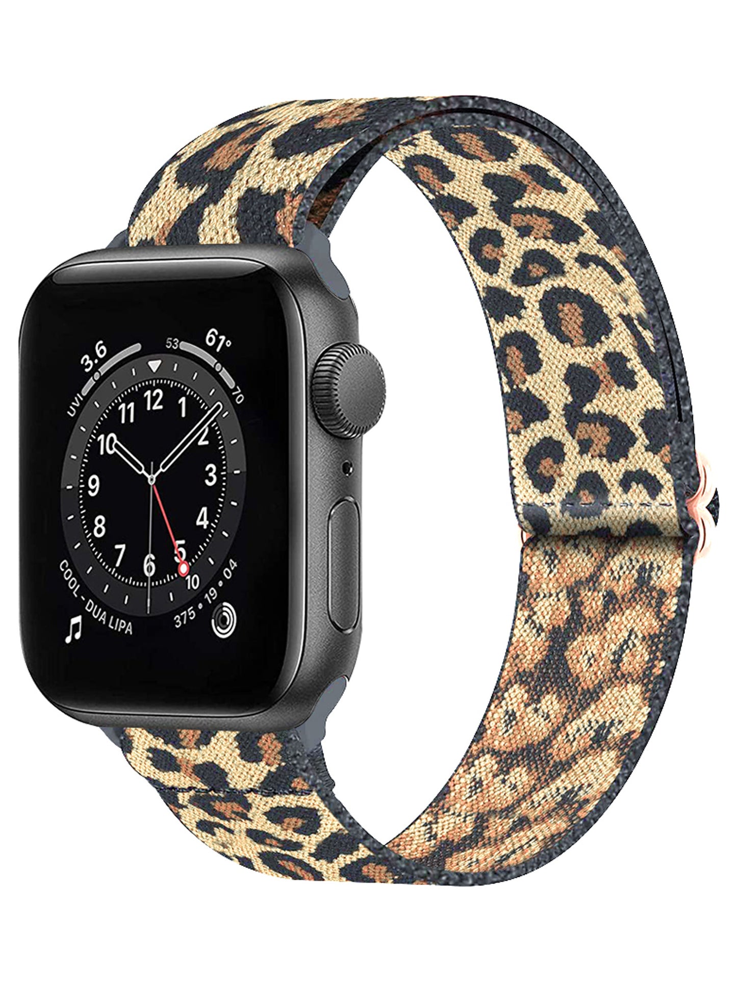 Horloge Bandje Geschikt Voor Apple Watch 1-8 / SE - 38/40/41 mm Bandje Stof - Panter Geel