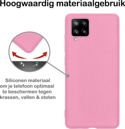 Samsung A42 Hoesje Siliconen - Lichtroze