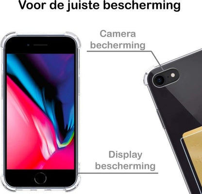 iPhone 8 Hoesje Kaarthouder Backcover Shockproof - Transparant