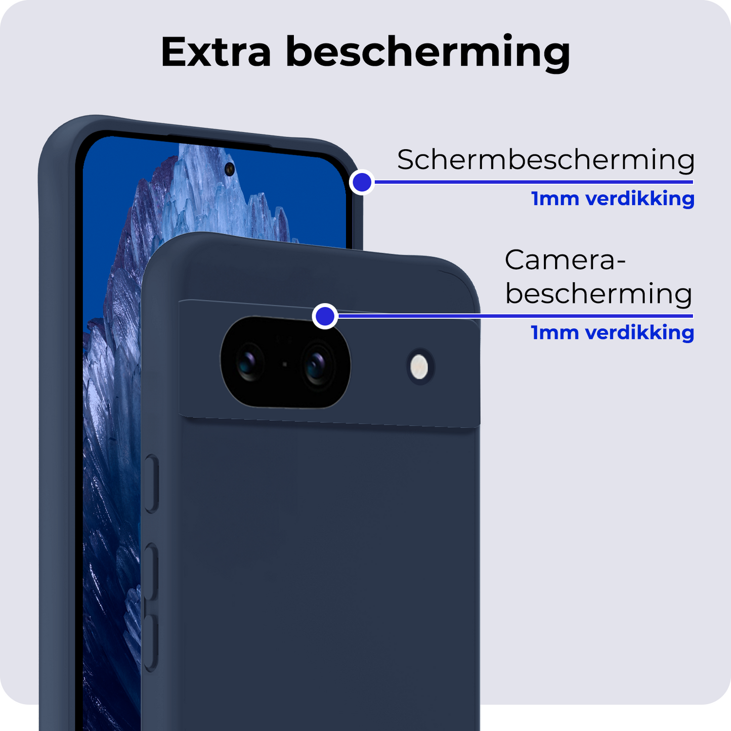 Google Pixel 8a Hoesje Siliconen - Donkerblauw