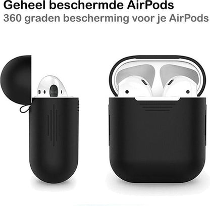 AirPods 2 Hoesje Siliconen met Clip - Glow in the dark