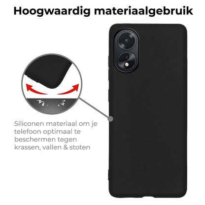 OPPO A38 Hoesje Siliconen - Zwart