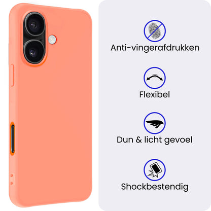 iPhone 17 Hoesje Siliconen Backcover Lichtgewicht - Perzik