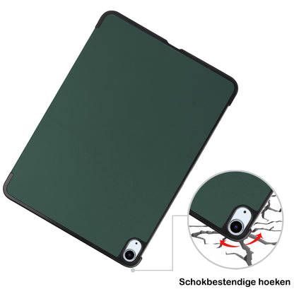 iPad Air 2022 Trifold Bookcase Hoes - Donkergroen